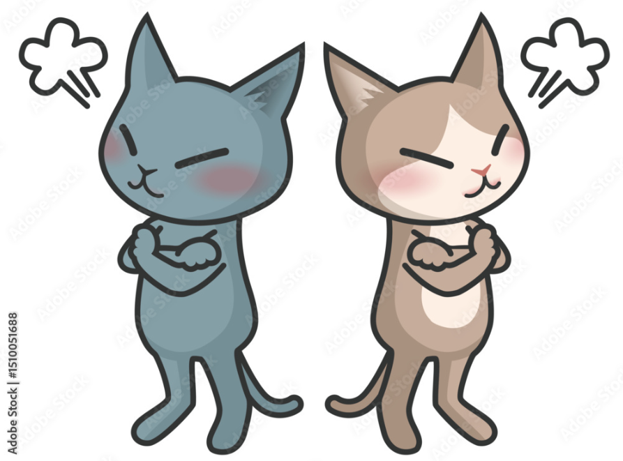 ケンカをしている猫