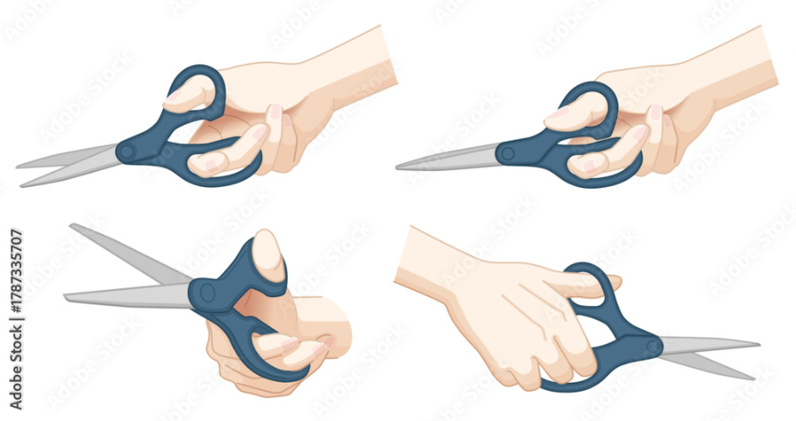 ハサミを持つ手