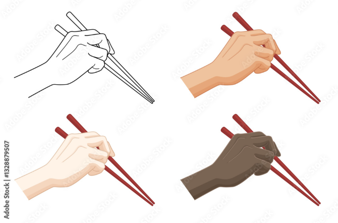 箸を持つ手