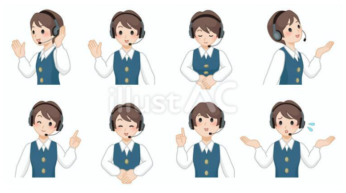 ヘッドセットを付けたオペレーター女性