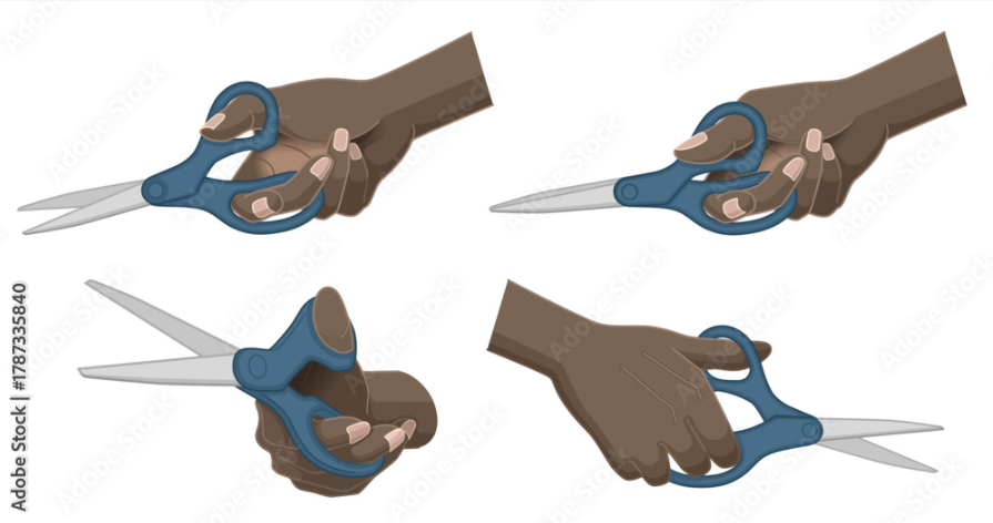 ハサミを持つ手