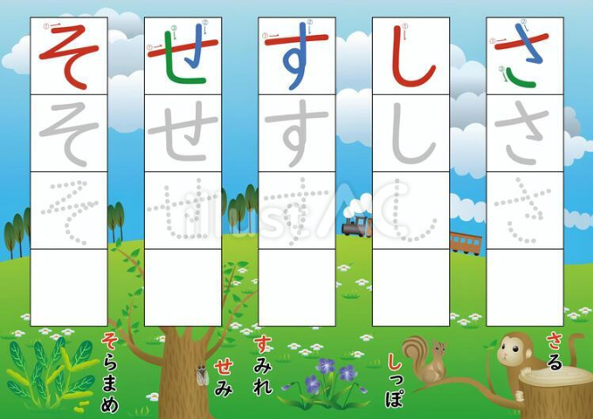 ひらがな練習　さ行