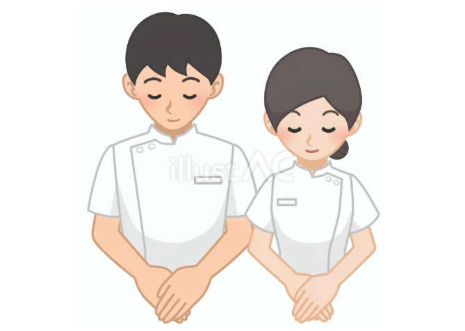 お辞儀をしている医療スタッフ