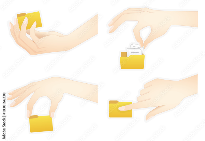 フォルダを持つ手