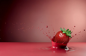 落ちる苺